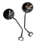 Lusterka Chrom z Uchwytami INOX TYP 2 • Wysoka Jakość  M-72, Ural, BMW, K-750 i Innych kierownica  Ø25 mm